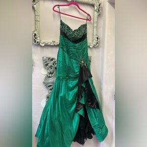 Cinderella Green and Black Dress